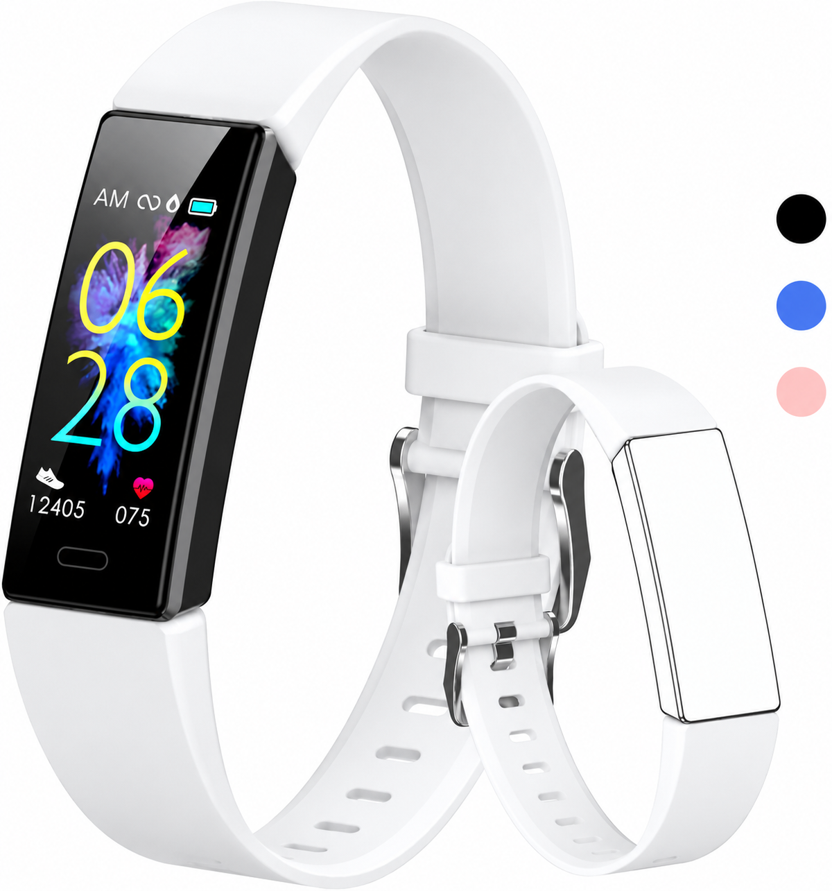 Kids’ Fitness Tracker Watch with Step Counter & Stopwatch, White